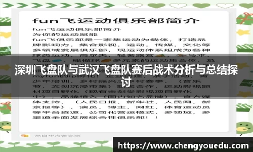 深圳飞盘队与武汉飞盘队赛后战术分析与总结探讨